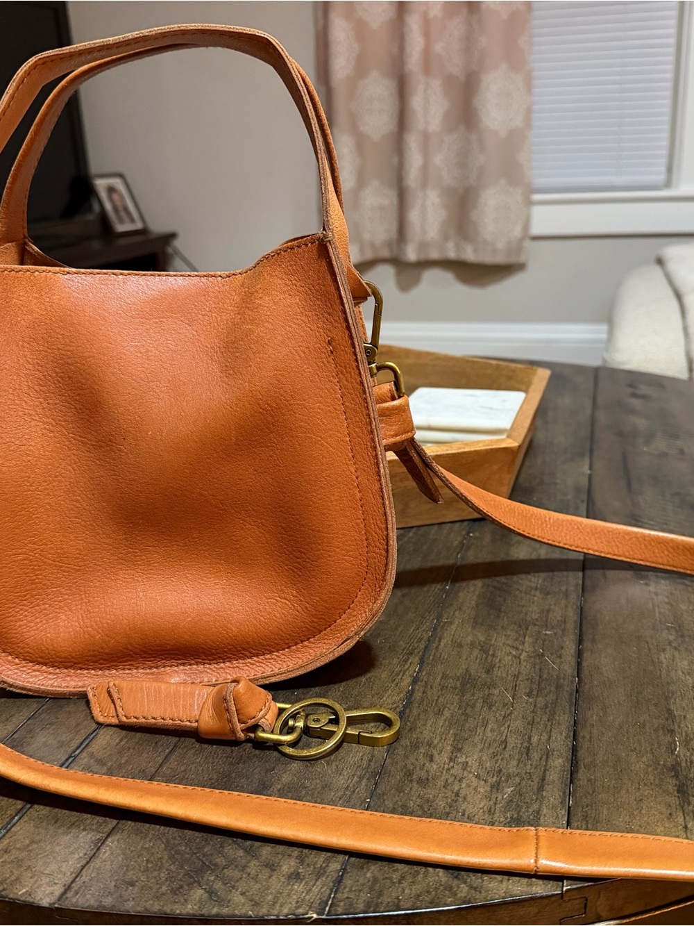 Madewell Burnt Orange Leather Shoulder Bag